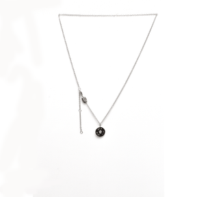 Women's Necklace - "I Love You Forever" - 18-Karat White Gold Dainty Diamond Necklace