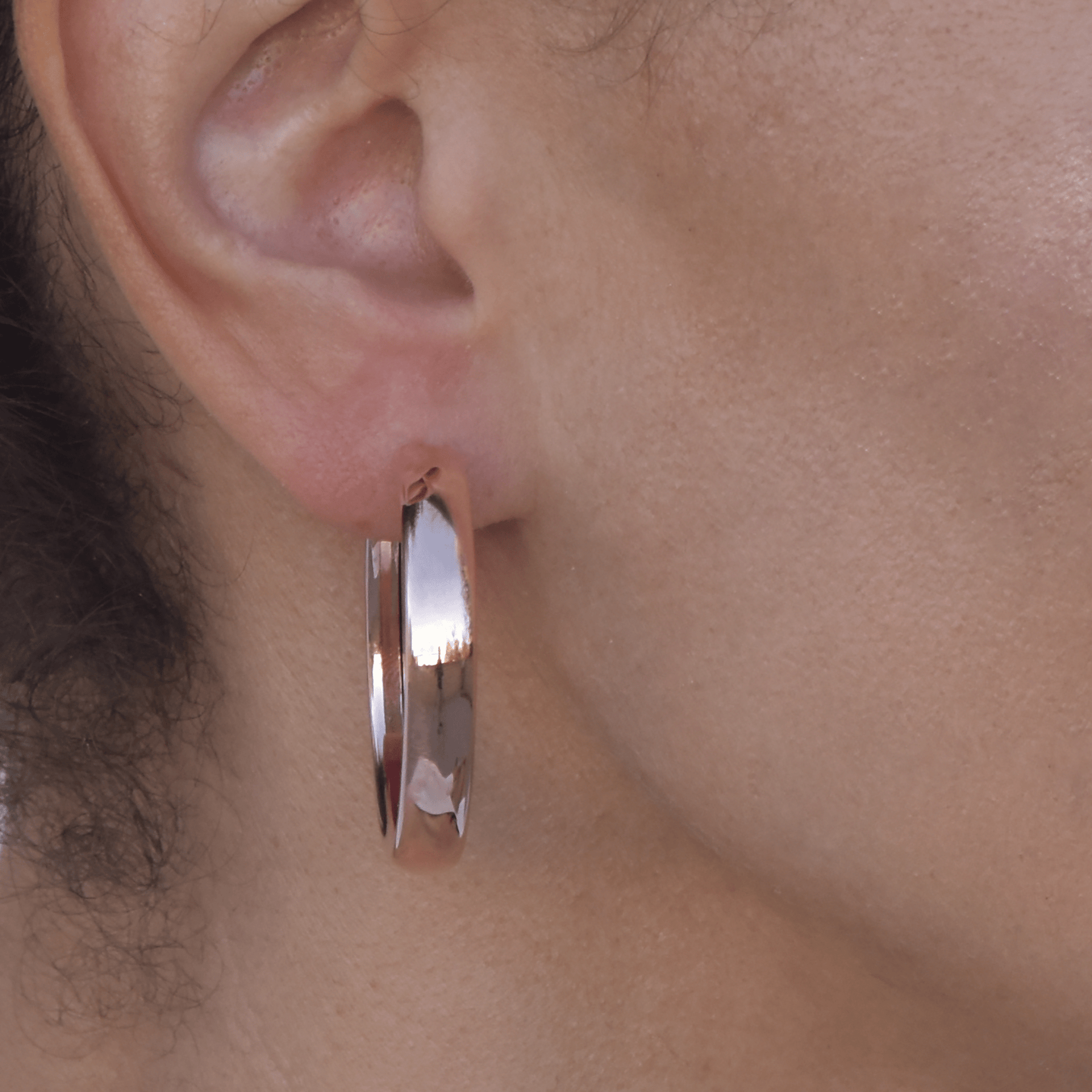 Gold Hoop Earrings - 14-Karat Solid Amber Hue Gold: Baby Fly Girl Hoop Earrings: Baby Fly Girl Hoop Earrings