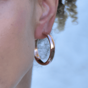 Gold Hoop Earrings - 14-Karat Solid Amber Hue Gold: Baby Fly Girl Hoop Earrings: Baby Fly Girl Hoop Earrings