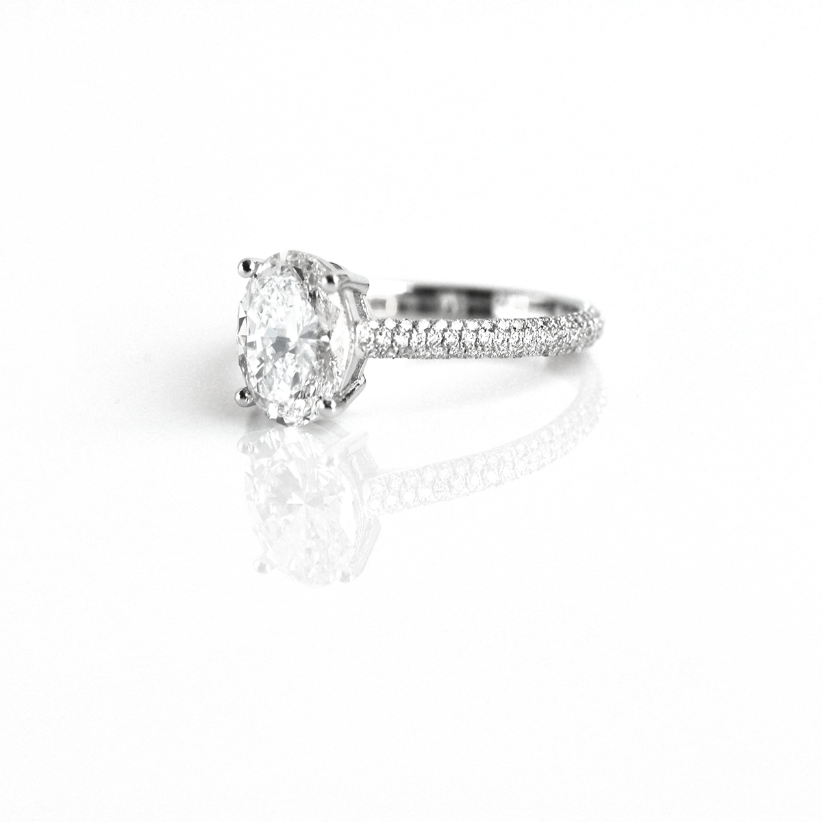 Engagement Ring - 2.21 Carat Oval Natural Diamond Engagement Ring