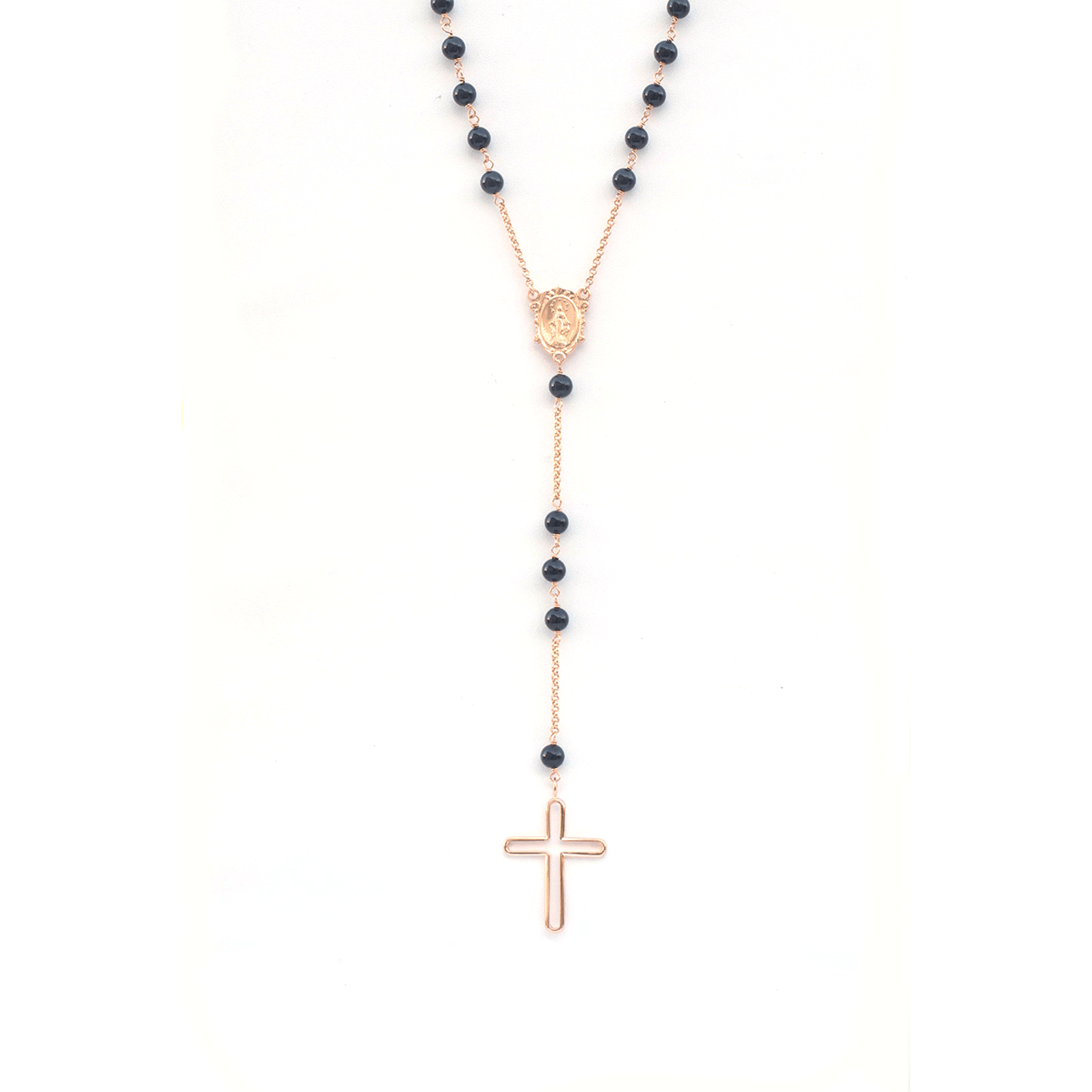 Rosary Necklace -18-Karat Amber Hue Gold-small