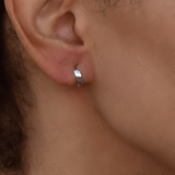 White Gold Earrings - 14-Karat Solid White Gold Lightweight Huggies: Huggies Earrings