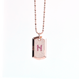 Diamonds and Gold Tog Tag - 18-Karat Amber Hue Gold Full Diamond Custom Dog Tag with Rubies - Red Gold ®