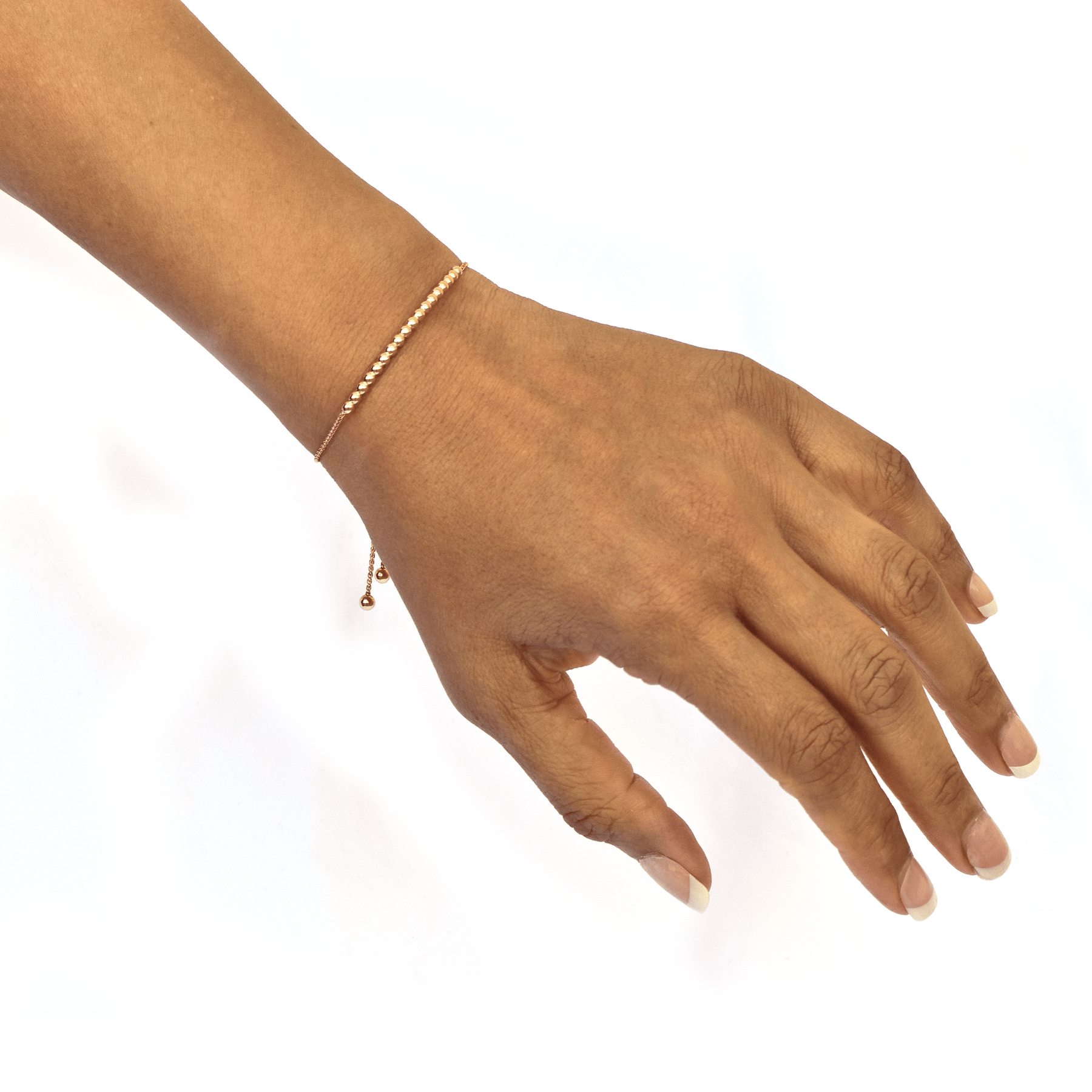 Unisex Gold Bracelet - 14-Karat Amber Hue Gold Bracelet - Aire Little Beaded Bracelet