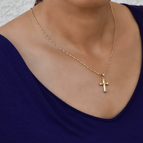 Small Gold Cross - 14-Karat Yellow Gold Cross Necklace: The King's Cross