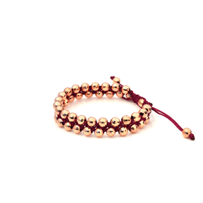 Unisex Gold Bracelet - 14 - Karat Solid Gold Prayer Bead Bracelet - RED GOLD®