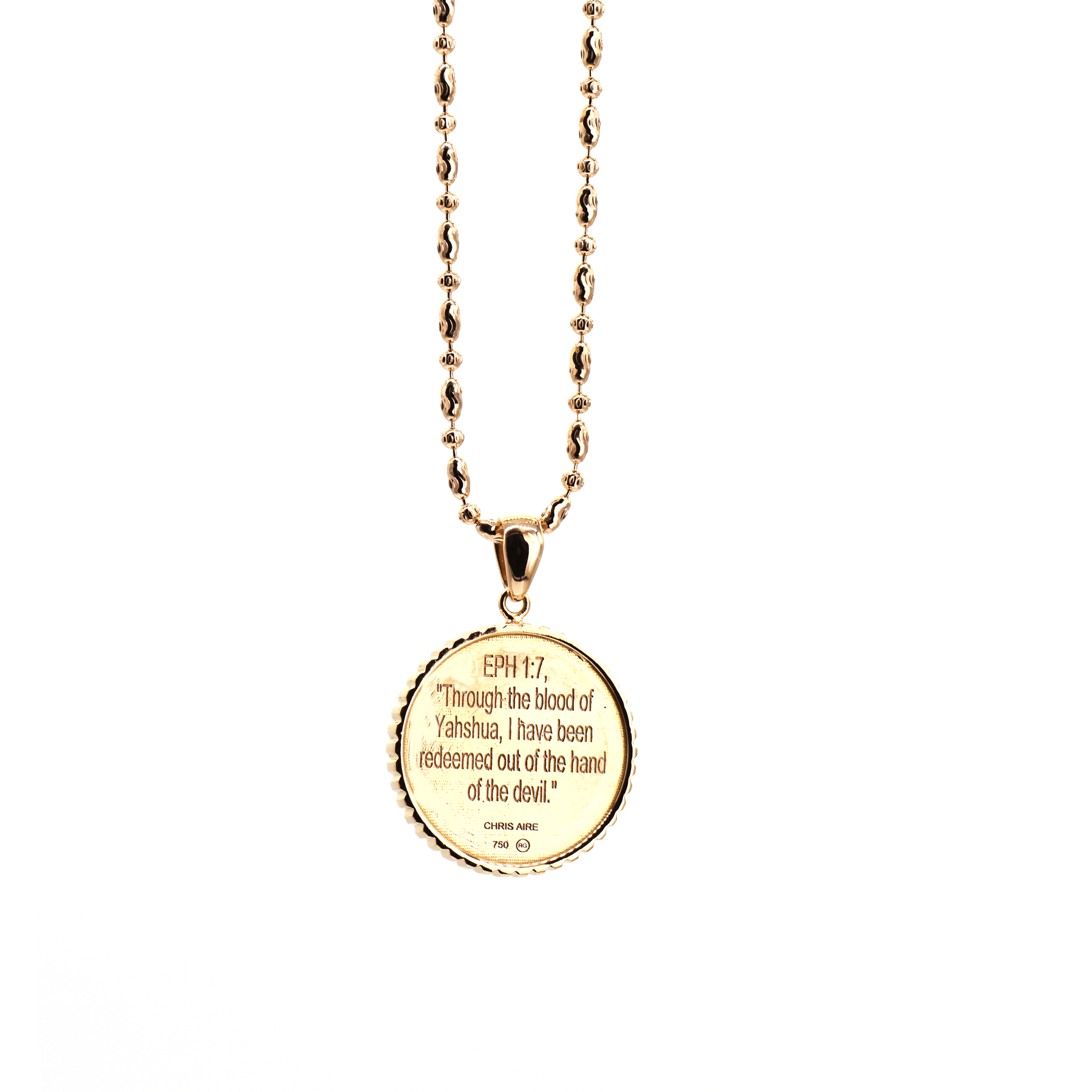Christian Faith - 18 Karat Amber Hue Gold Necklace