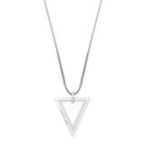 WHITE GOLD  NECKLACE - MEDIUM TRI-TAG