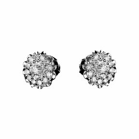 Diamond Earrings - Aire Cluster Earrings -18-Karat White Gold Diamond