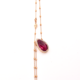 Fire & Passion Necklace - Diamonds and Rubellite Necklace