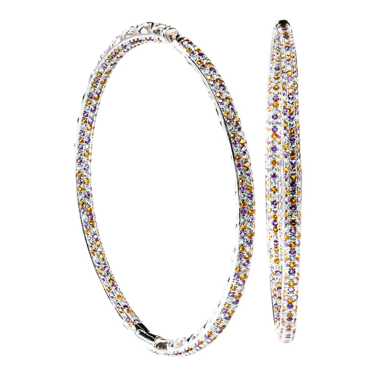 GEMSTONE LARGE HOOPS - Chris Aire Fine Jewelry & Timepieces