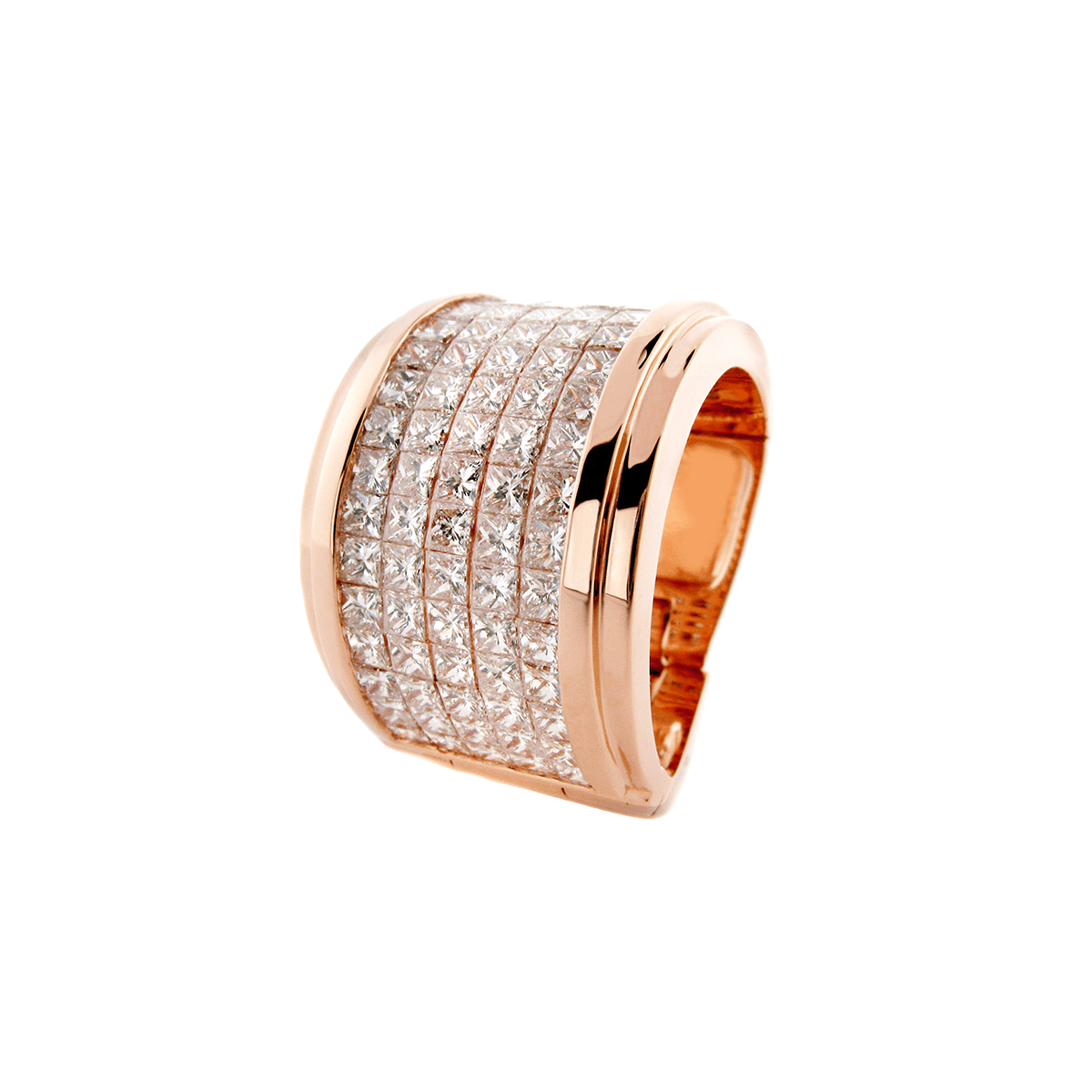 Ring - 18-Karat Gold With Princess Cut Diamond Ring - RED GOLD®