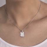 Mini Dog Tag - 18-Karat Solid White Gold  Full Diamond Dog Tag