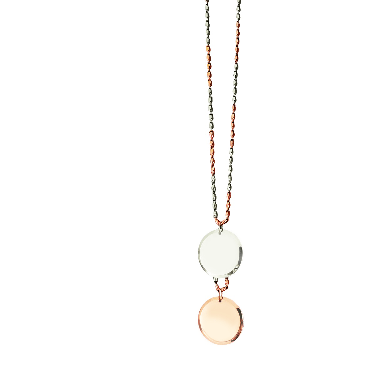Gold Necklace - Aire Eternity Tag Necklace - 18-Karat White and Amber Hue Gold - RED GOLD®