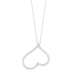 Open Heart - White Gold and Heart Diamond Necklace