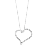 Open Heart - White Gold and Heart Diamond Necklace
