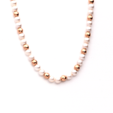 Pearlngold- Cultured Pearls and Gold Beads Necklace