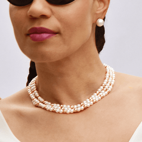 Pearlngold- Cultured Pearls and Gold Beads Necklace