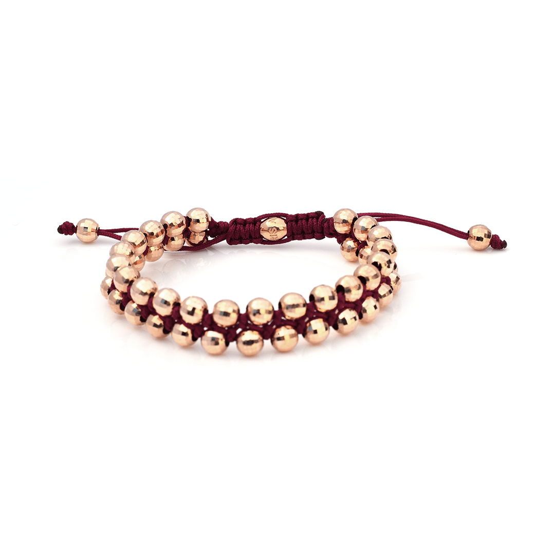 Unisex Gold Bracelet - 14 - Karat Solid Gold Prayer Bead Bracelet - RED GOLD®