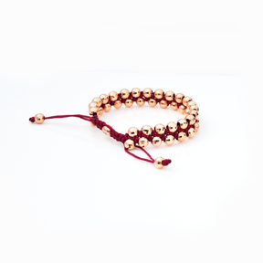 Unisex Gold Bracelet - 14 - Karat Solid Gold Prayer Bead Bracelet - RED GOLD®