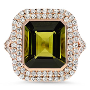 Diamond ring with green Tourmaline signature RED GOLD® collection - Chris Aire Fine Jewelry & Timepieces