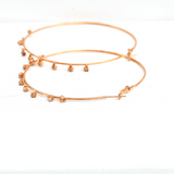 Diamonds and Gold Hoop Earrings - 18-Karat Amber Hue Gold Fancy Diamond Medley Hoop Earrings - Red Gold®