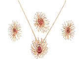 Salute to the Sun - 18 Karat Gold & Pink Tourmaline Jewelry Set