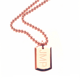Gold Dog Tag - 18-Karat Amber Hue Gold Dog Tag (Customizable)