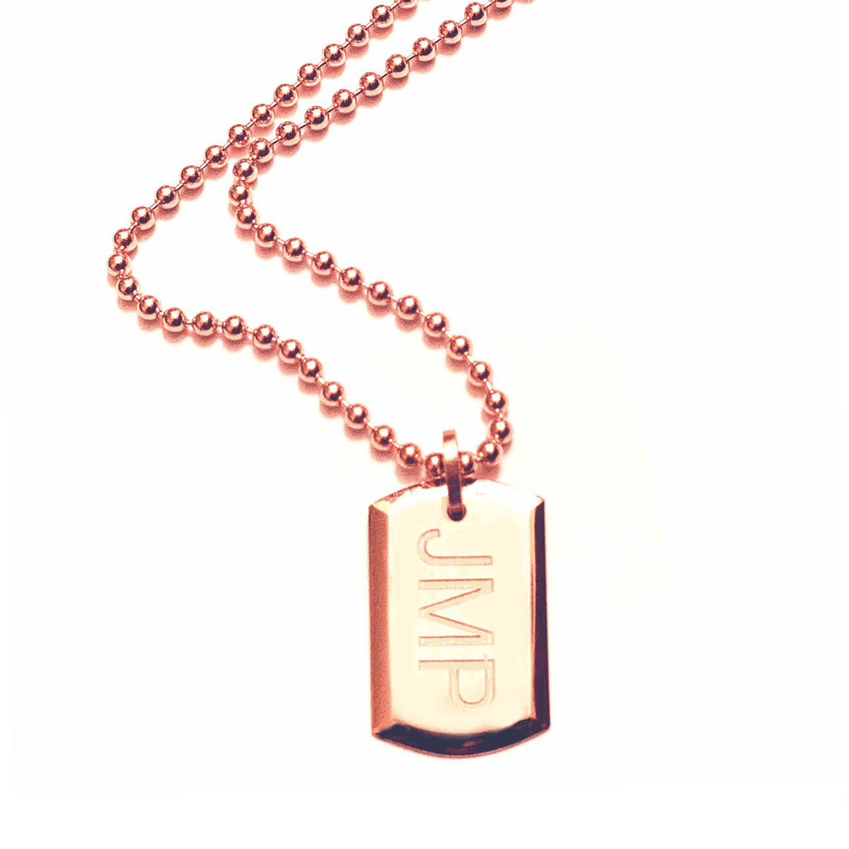 Rose gold dog tags for mens best sale