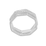 Aire Dainty 18K White Gold Diamond Stackable Rings