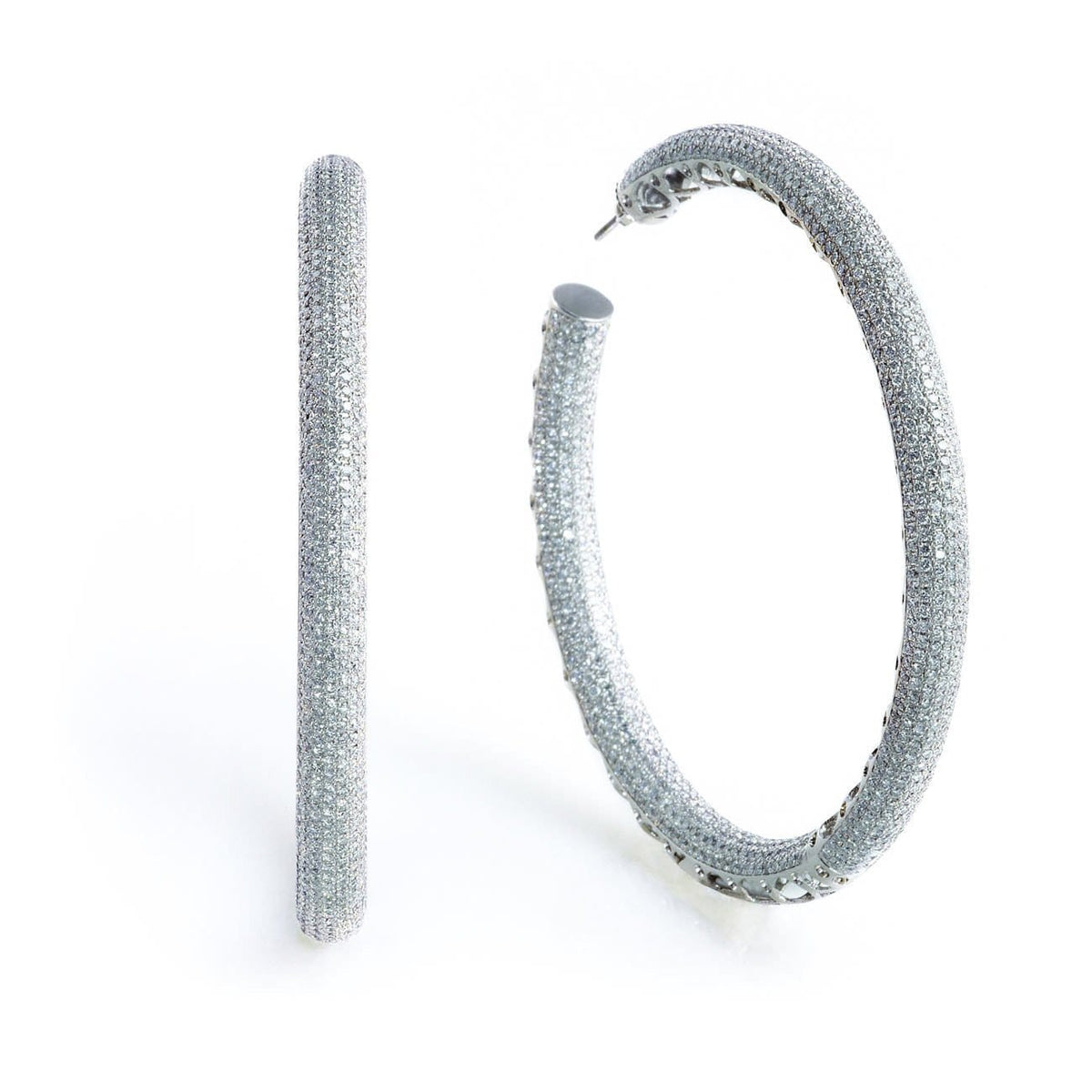 CHRIS AIRE EXTRA LARGE DIAMOND HOOP EARRINGS - STARLET - Chris Aire Fine Jewelry & Timepieces