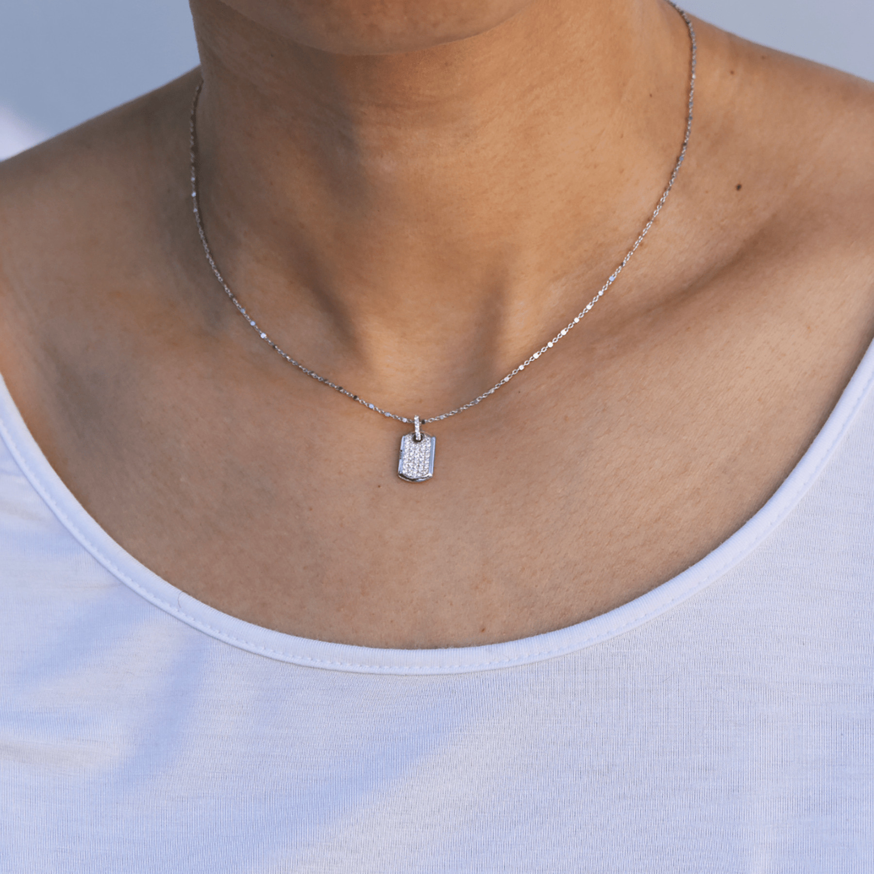 Bling dog tag sales necklace