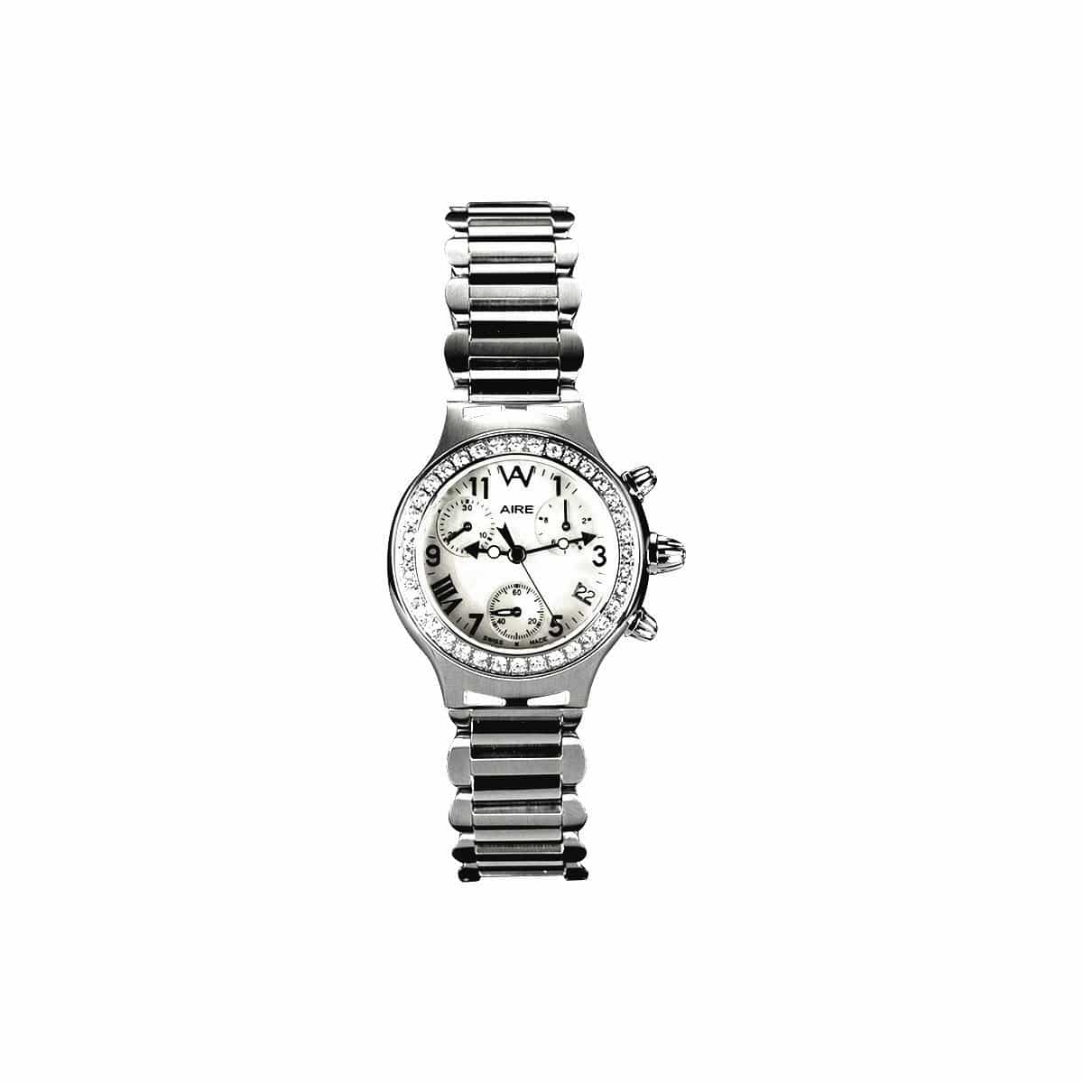 Women’s Diamond Watch - Aire Parlay Swiss Made Quartz Chronograph Unique  Diamond Women's Watch