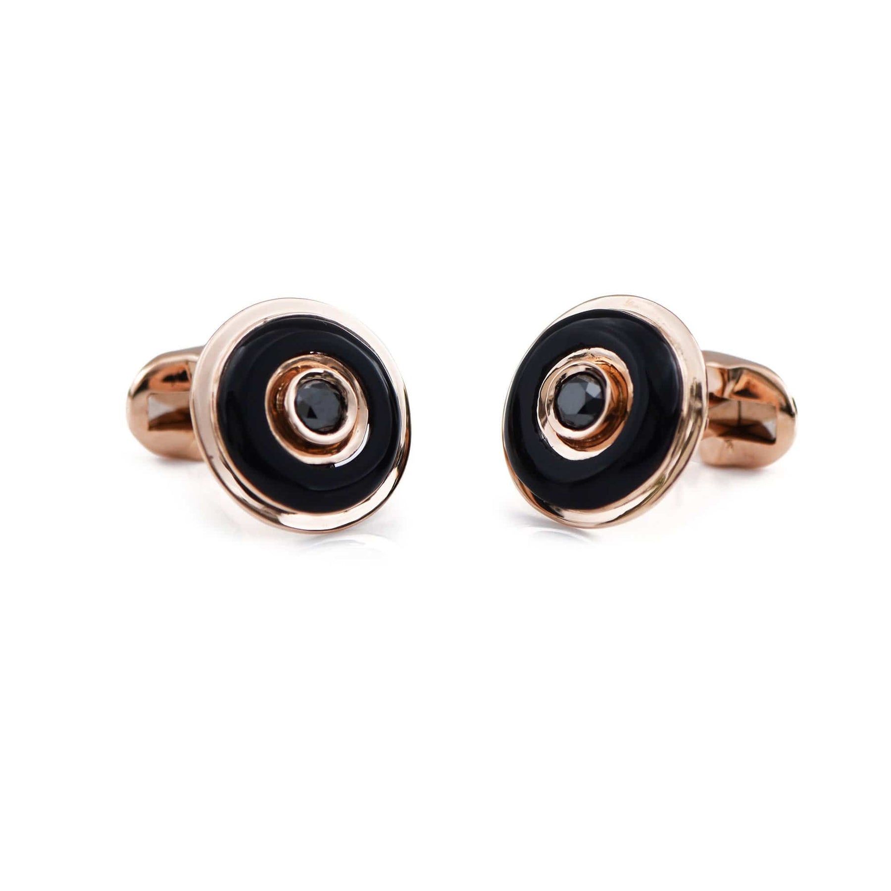 18K Gold Onyx and Black Diamond Cufflinks _ The everlasting gift - Chris Aire Fine Jewelry & Timepieces
