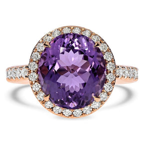 Diamond ring with Bolivian Amethyst - Chris Aire Fine Jewelry & Timepieces