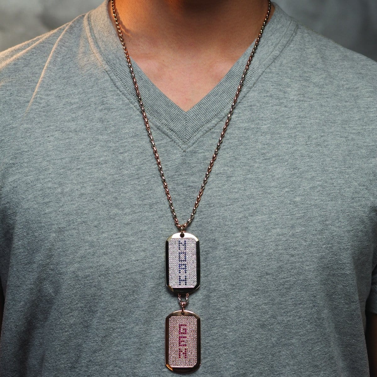 CHRIS AIRE GOLD AND  DIAMOND DOG TAGS - Chris Aire Fine Jewelry & Timepieces