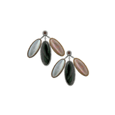 Trio Pearls Earrings - Mother of Pearl & Gemstone Earrings