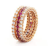 Wedding Ring - 18-Karat Solid Gold, Diamonds & Ruby Eternity Rings - RED GOLD®